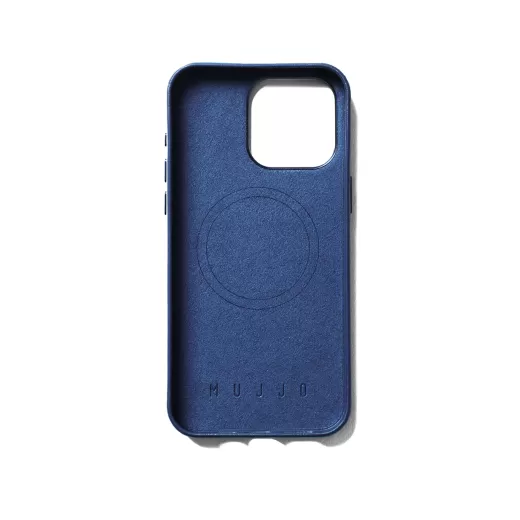 Кожаный чехол Mujjo Full Leather Wallet Case Monaco Blue для iPhone 15 Pro