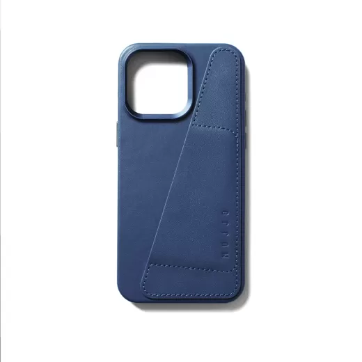 Шкіряний чохол Mujjo Full Leather Wallet Case Monaco Blue для iPhone 15 Pro