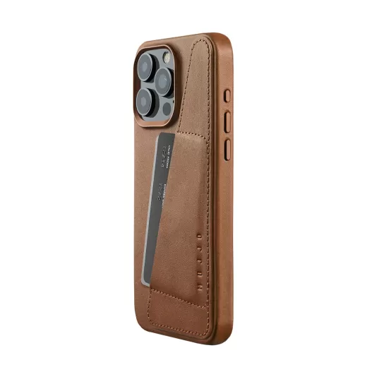 Шкіряний чохол Mujjo Full Leather Wallet Case Dark Tan для iPhone 15 Pro