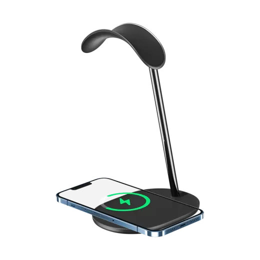 Подставка с беспроводной зарядкой Benks Grand Pro Headphone Stand Black для AirPods Max