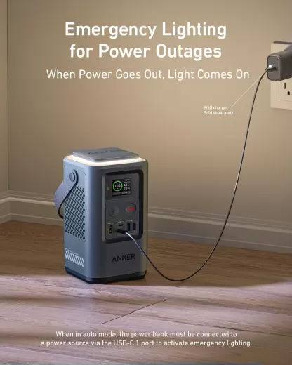 Повербанк с фонариком Anker 548 Power Bank (PowerCore Reserve 192Wh) Grey (A12940A2)