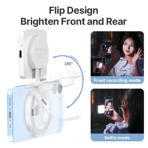 Свет для телефонов Ulanzi LT010 Magsafe Selfie Flip Ringlight White