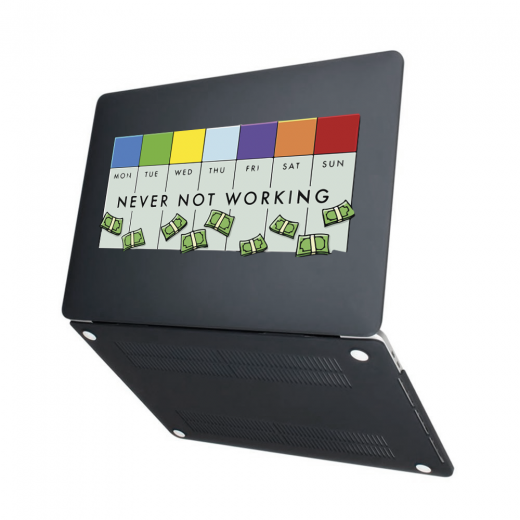 Чохол-накладка Hustle Case Never Not Working Black для MacBook Pro 13" (M1| M2 | 2020 | 2022)
