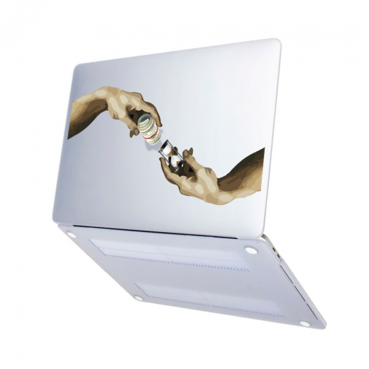 Чехол-накладка Hustle Case Hands Time=Money Matte Clear для MacBook Pro 13" (M1| M2 | 2020 | 2022)