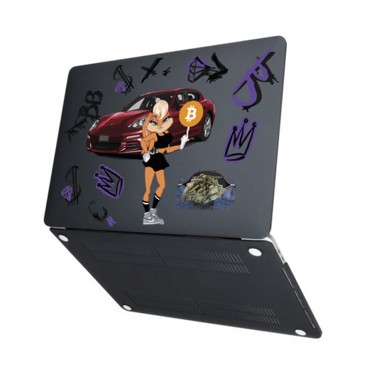 Чохол-накладка Hustle Case Lola BTC Black для MacBook Pro 13" (M1| M2 | 2020 | 2022)