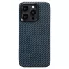 Карбоновий чохол Pitaka MagEZ Case 4 1500D Black/Blue (Twill) для iPhone 15 Pro (KI1508P)