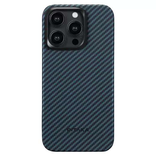 Карбоновий чохол Pitaka MagEZ Case 4 1500D Black/Blue (Twill) для iPhone 15 Pro Max (KI1508PM)