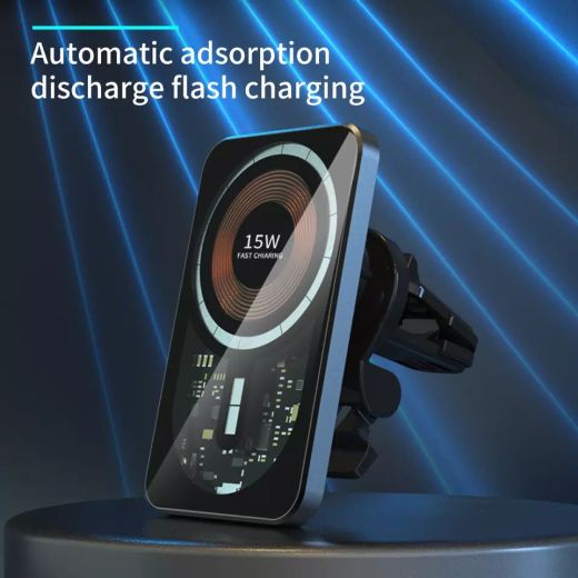 Автомобільний зарядний пристрій CasePro Magnetic Wireless Car Charger Black