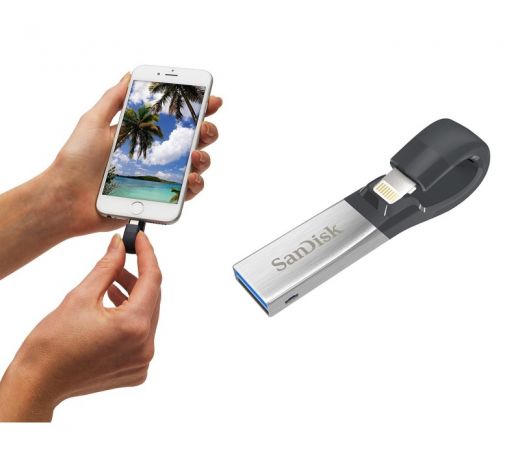 Флешка SanDisk iXpand 128GB USB 3.0 / Lightning для iPhone, iPad