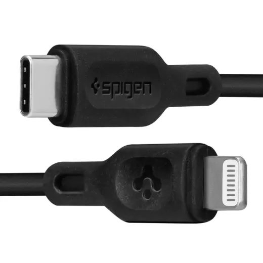 Кабель Spigen DuraSync™ USB-C to Lightning Cable 1 метр Black (000CA27021)