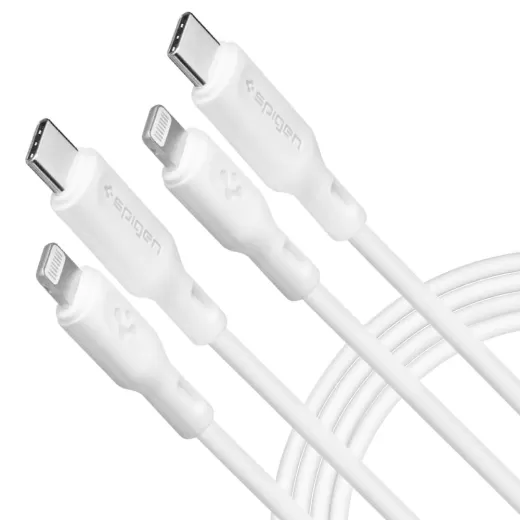 Кабель Spigen DuraSync™ USB-C to Lightning Cable 2 Pack 1 метр White (000CA26356)