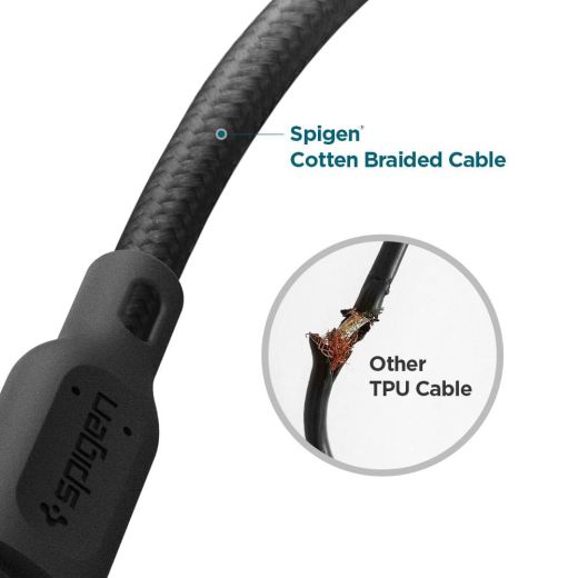 Кабель Spigen DuraSync™ USB-C to USB-C 2.0 Cable Black (000CA25702)