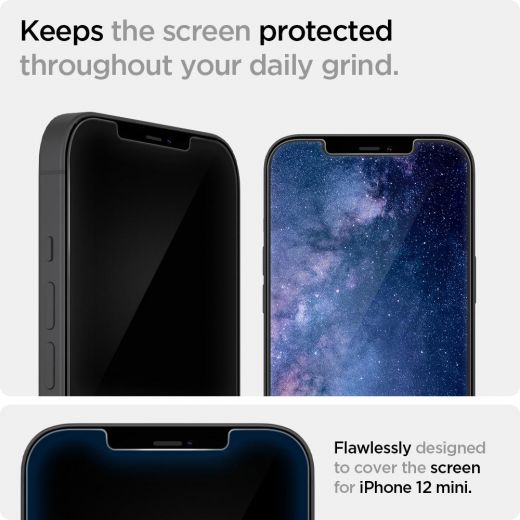 Захисне скло Spigen Screen Protector EZ FIT GLAS.tR SLIM для iPhone 12 Mini