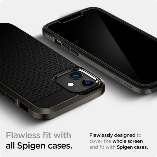 Захисне скло Spigen Screen Protector EZ FIT GLAS.tR SLIM для iPhone 12 Mini