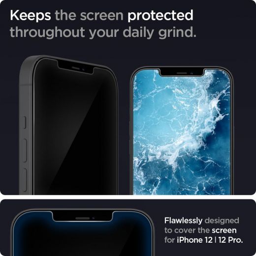 Захисне скло Spigen Screen Protector EZ FIT GLAS.tR SLIM для iPhone 12 | 12 Pro
