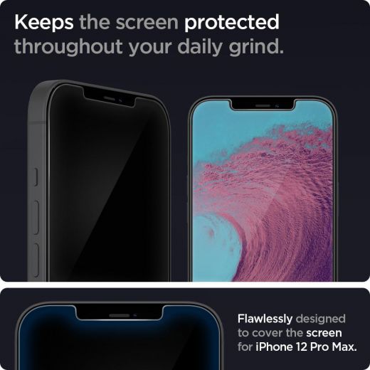 Захисне скло Spigen Screen Protector EZ FIT GLAS.tR SLIM для iPhone 12 Pro Max
