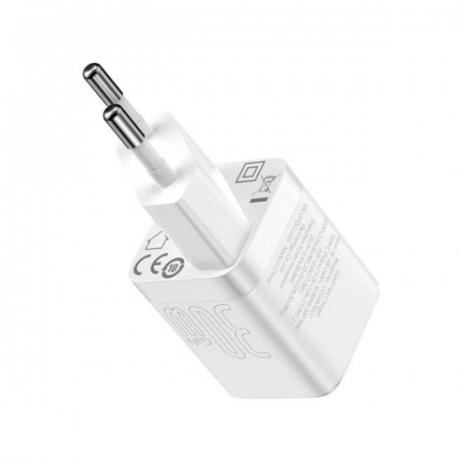 Зарядное устройство Baseus GaN3 Fast Charger 30W (1 Type-C) White (CCGN010102)