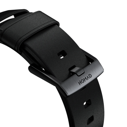 Кожаный ремешок Nomad Modern Slim Band Black Leather / Black Hardware для Apple Watch 41mm | 40mm