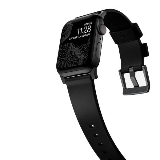 Шкіряний ремінець Nomad Modern Slim Band Black Leather / Black Hardware для Apple Watch 41mm | 40mm