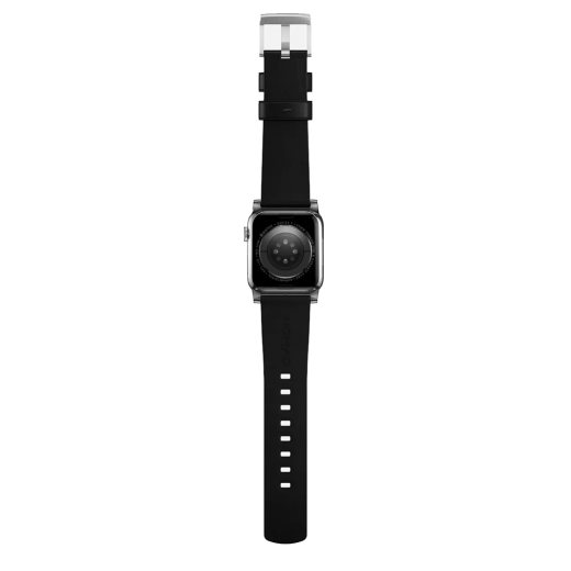 Кожаный ремешок Nomad Modern Slim Band Black Leather / Silver Hardware для Apple Watch 41mm | 40mm