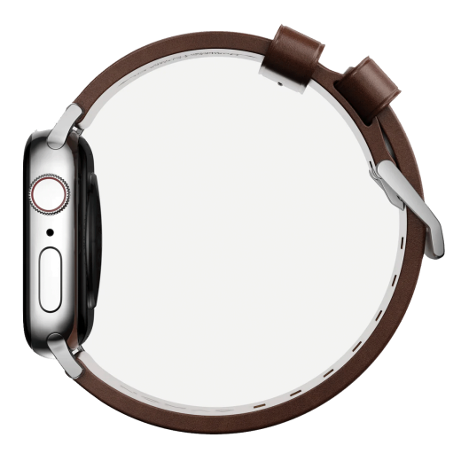 Кожаный ремешок Nomad Modern Band Horween Leather Rustic Brown / Silver Hardware для Apple Watch 40мм | 41мм