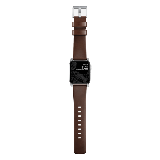 Кожаный ремешок Nomad Modern Band Horween Leather Rustic Brown / Silver Hardware для Apple Watch 40мм | 41мм