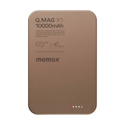 Повербанк Momax Q.Mag X1 Magnetic Wireless Power Bank 10000mAh Gen 2 Sandstone