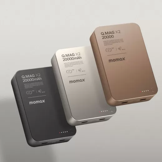 Повербанк Momax Q.Mag X2 Magnetic Wireless Power Bank 20000mAh Gen 2 Sandstone