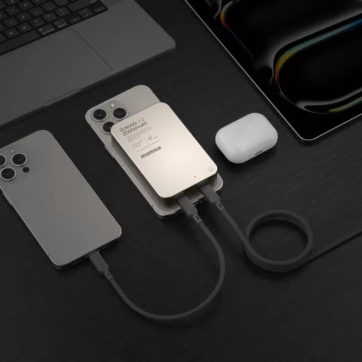 Повербанк Momax Q.Mag X2 Magnetic Wireless Power Bank 20000mAh Gen 2 Sandstone