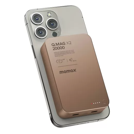 Повербанк Momax Q.Mag X2 Magnetic Wireless Power Bank 20000mAh Gen 2 Sandstone