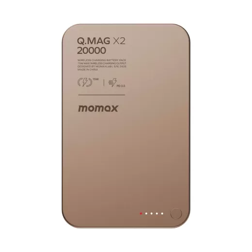 Повербанк Momax Q.Mag X2 Magnetic Wireless Power Bank 20000mAh Gen 2 Sandstone