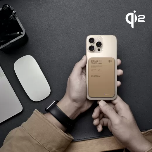 Повербанк Momax Q.Mag X1 Qi2 Magnetic Wireless Power Bank 10000mAh Gen 2 Sandstone