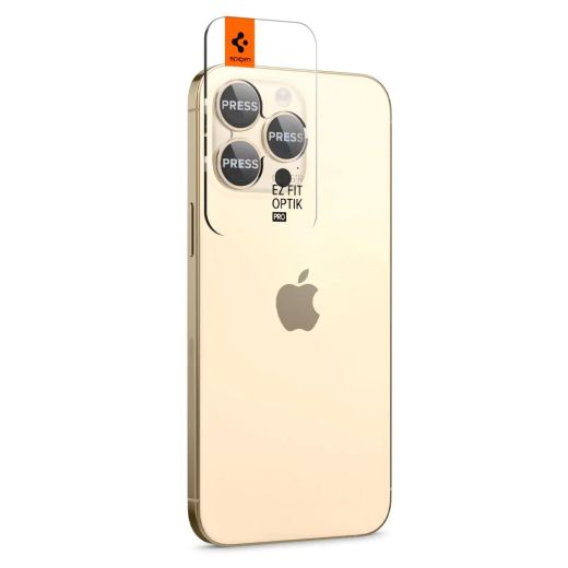 Защитное стекло для камеры Spigen Optik Pro Lens Protector Gold для iPhone 15 Pro | iPhone 15 Pro Max | iPhone 14 Pro | 14 Pro Max (AGL05598)