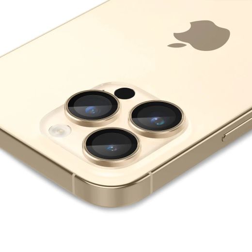 Защитное стекло для камеры Spigen Optik Pro Lens Protector Gold для iPhone 15 Pro | iPhone 15 Pro Max | iPhone 14 Pro | 14 Pro Max (AGL05598)