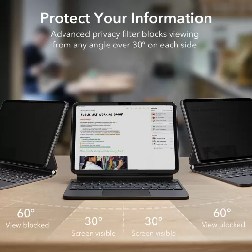 Захисна плівка антишпигун ESR Magnetic Privacy Screen Protector для iPad Air 11" (2024)