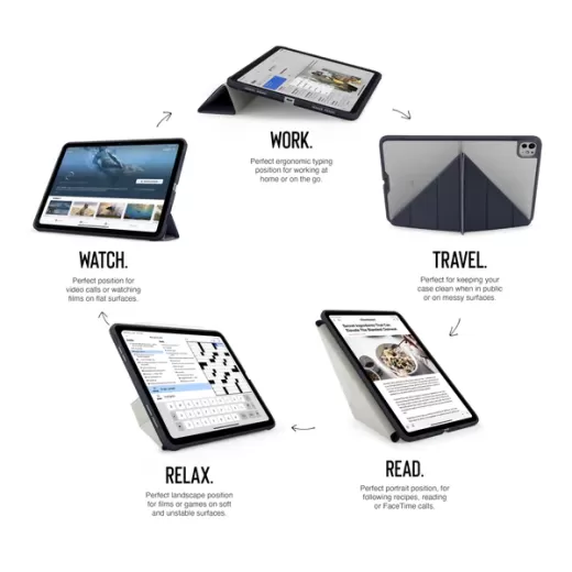 Чехол-подставка Pipetto Origami No1 Original Case Dark Blue для iPad Pro 11" (2024)