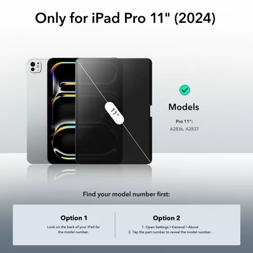 Защитная пленка антишпион ESR Magnetic Privacy Screen Protector для iPad Pro 11" (2024)