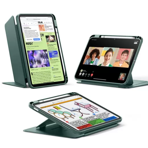 Чехол ESR Flip Magnetic Case with Pencil Holder Green для iPad 11'' (2025) | iPad 10.9 (2022)