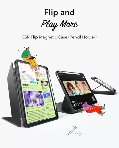 Чехол ESR Flip Magnetic Case with Pencil Holder Green для iPad Air 11” M2 | M3 (2024 | 2025)