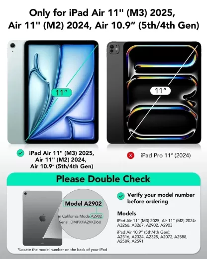 Чехол ESR Flip Magnetic Case with Pencil Holder Green для iPad Air 11” M2 | M3 (2024 | 2025)