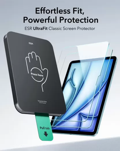 Защитное стекло ESR UltraFit Classic Screen Protector (2 шт.) для iPad Air 11” M3 | M2 (2025 | 2024) (1E11700102)