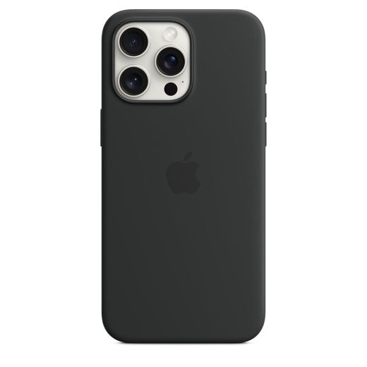 Оригінальний силіконовий чохол Apple Silicone Case with MagSafe Black для iPhone 15 Pro Max (MT1M3)