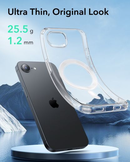 Прозрачный чехол ESR HaloLock Zero Clear Case Frosted Black для iPhone 16e