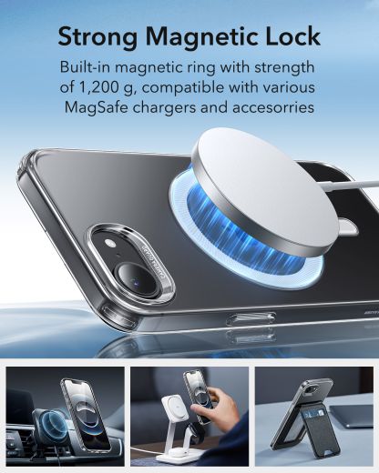 Прозрачный чехол ESR HaloLock Zero Clear Case Frosted Black для iPhone 16e