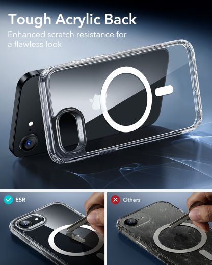 Прозрачный чехол ESR HaloLock Classic Hybrid Case Clear Black для iPhone 16e (1A84200201)