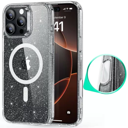 Чохол ESR Classic Hybrid Case (HaloLock) (Camera Control) Clear Shimmer для iPhone 16 Pro