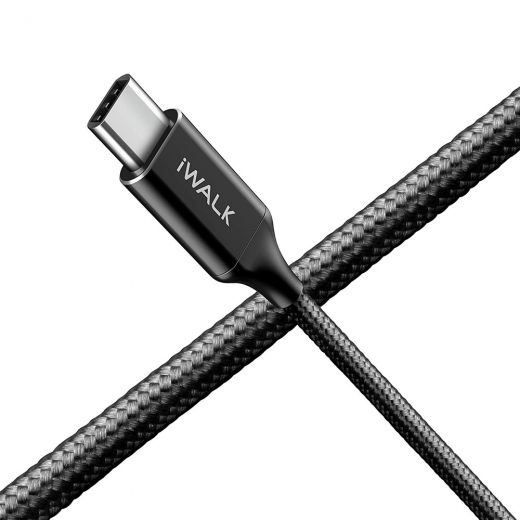 Набір кабелів iWalk 1.8M+0.3M Type-C to Type-C Data Cable Black (CSB009)