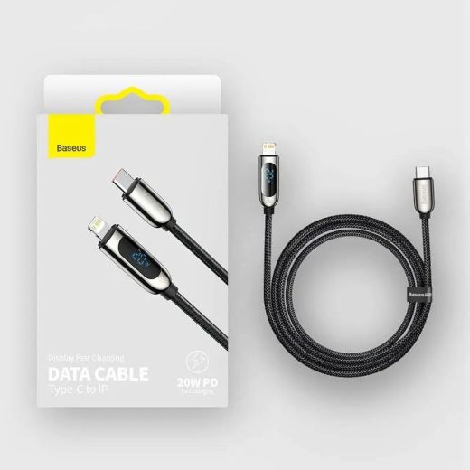 Кабель Baseus Display Fast Charging Data Cable Type-C to IP 20W 1m Black (CATLSK-01)