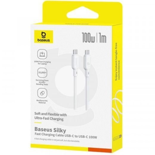 Кабель Baseus Silky Series Type-C to Type-C 100W 1m White (P10377704213-00)