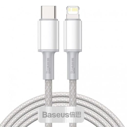 Кабель Baseus High Density Braided Fast Charging Type-C to iP PD 20W 2m White (CATLGD-A02)